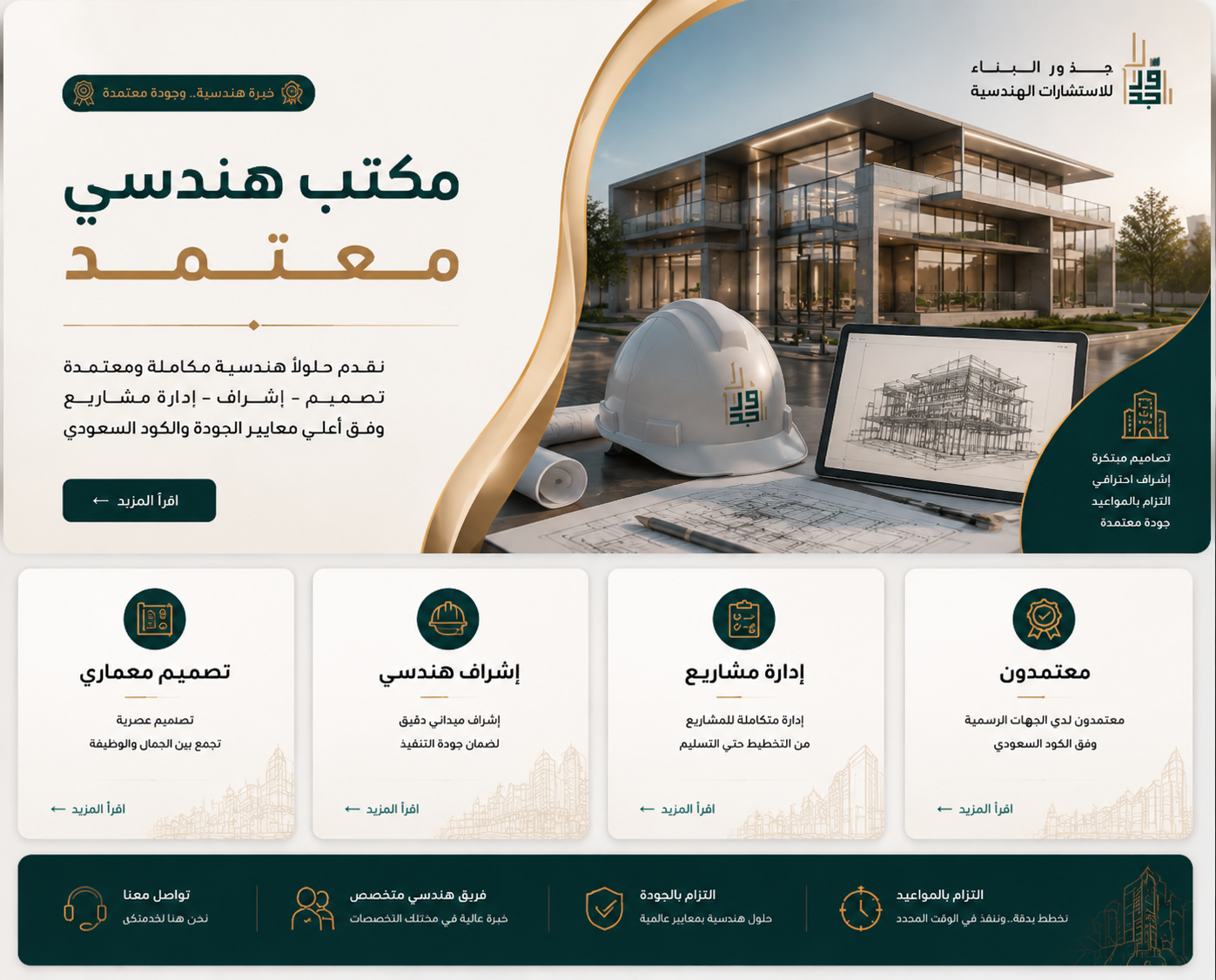 أفضل مكتب هندسي معتمد في السعودية | جذور البناء للحلول الهندسية المتكاملة