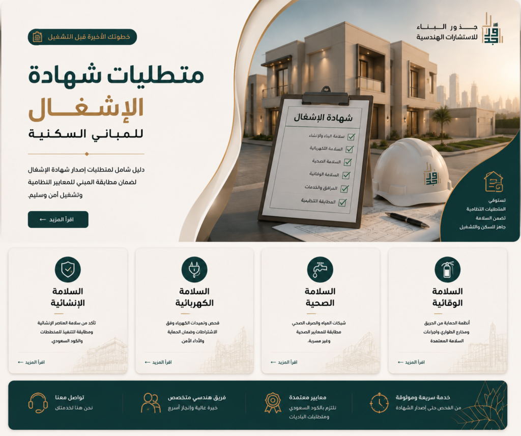 متطلبات شهادة الإشغال للمباني السكنية