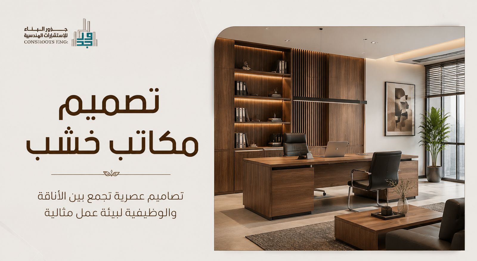 تصميم مكاتب خشب احترافية: دليل شامل لإنشاء مكتب عملي وفاخر