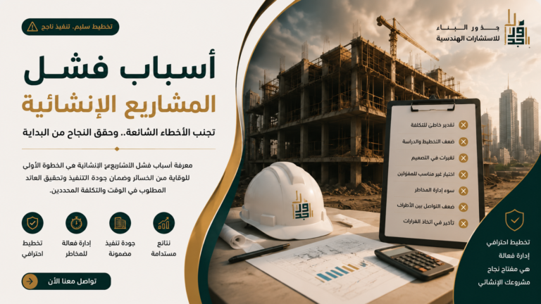 اسباب فشل المشاريع الانشائية وكيفية تجنبها لضمان نجاح المشروع